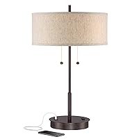 360 Lighting Nikola Modern Accent Table Lamp with USB and AC Power Outlet in Base 23 1/2