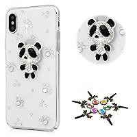 STENES Bling Case Compatible with Huawei P30 Pro - STYLISH - 3D Handmade Panda Design Protective Cover Compatible with Huawei P30 Pro 6.5 Inch 2019 - Black