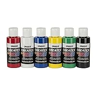 Createx Airbrush Colors Fluorescent Paint Set 10 pcs. by SprayGunner