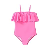 PATPAT Girl's One Piece Ruffle Swimsuits Floral Bathing Suit for Kids Swimwear Beachwear 2-12 Years