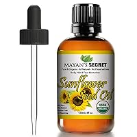 SUNFLOWER SEED OIL MOISTURIZER | All Natural Cold Pressed USDA Certified Organic | Best for Acne Prone Oily Skin and Face 4oz
