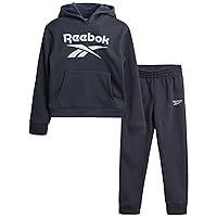 Reebok Baby Boys' Sweatsuit Set - 2 Piece Playwear Fleece Hoodie and Jogger Pants (12M-7)