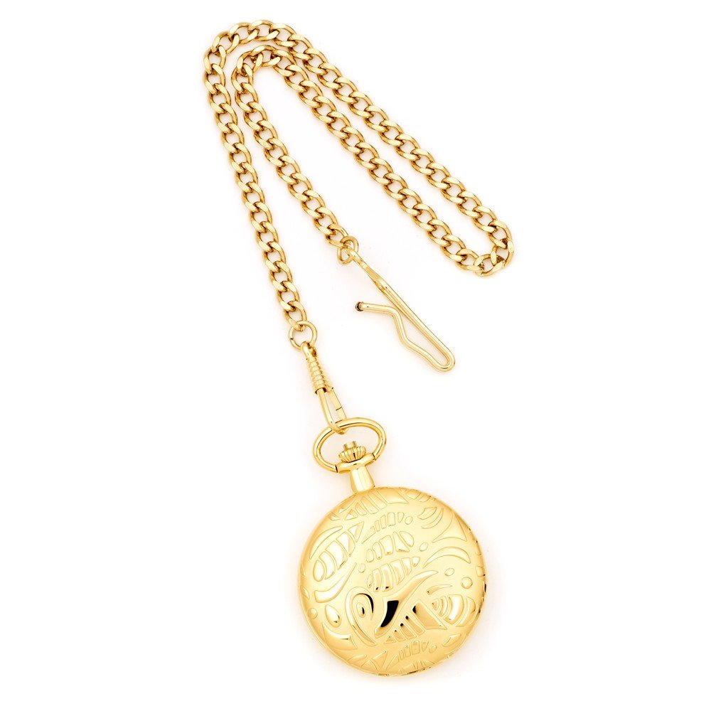 Sonia Jewels Charles Hubert Gold Men's Finish Brass White Dial Pocket Watch 14.5