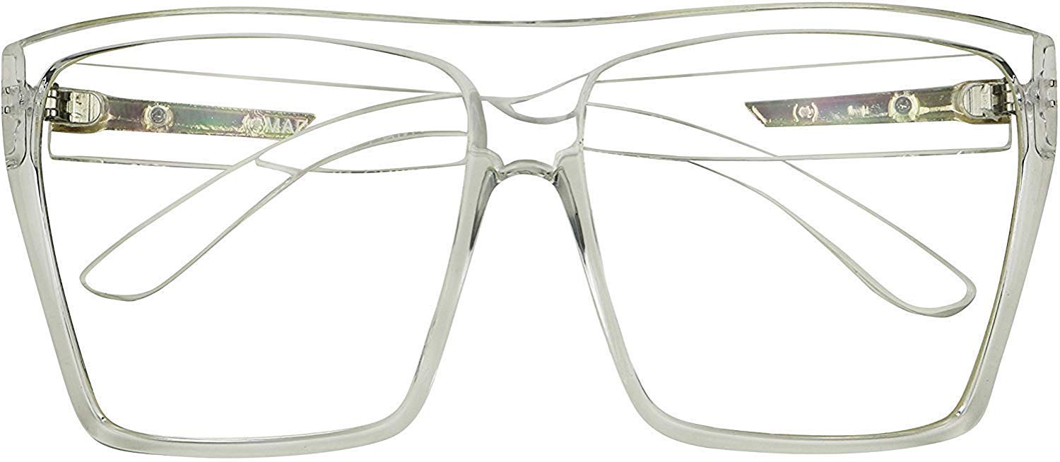 ShadyVEU Oversized Flat Top Trendy Square Trapezoid Shape Fashion Mens Womens Sunglasses