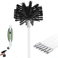 Dryer Vent Cleaning Kit, Dryer Duct Cleaning Kit with 6 Flexible Rods and 1 Nylon Brush Head - 12 Feet Lint Remover Brush for Fireplace Chimney and Sewer Pipe Maintenance