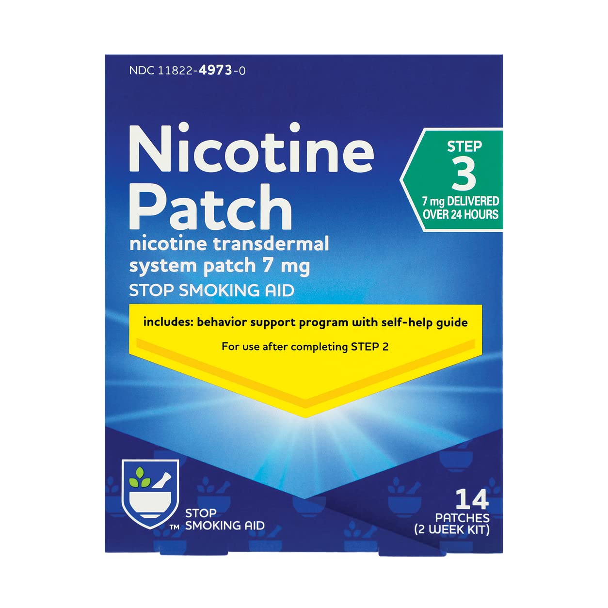 Rite Aid Nicotine Patches - Step 3 | 7 mg Nicotine - 14 Count | Quit Smoking Patches | Smoking Aid to Quit Smoking | Nicotine Transdermal System Patch | Stop Smoking Aids That Work | Nicotine Pouches