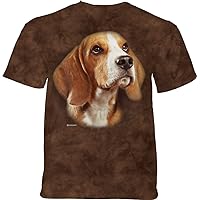 The Mountain Beagle Portrait Adult T-Shirt, Brown, Small