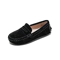 Boys Girls Loafers Slip on Suede Nubuck Oxfords Classics Moccasin Flat Boat Comfortable Hand-Stitched Shoes (Little Kid/Big Kid)