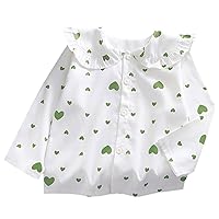 Cromoncent Little Baby Girls Floral Print Peter Pan Collar Blouse, 12 Months - 8 Years