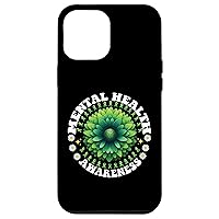 iPhone 13 Pro Max Mental Health Awareness Green Mandala Sunflower Green Ribbon Case