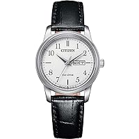 Citizen EW3260-17AE Men's Analogue Quartz Watch with Leather Strap, White, Strap.