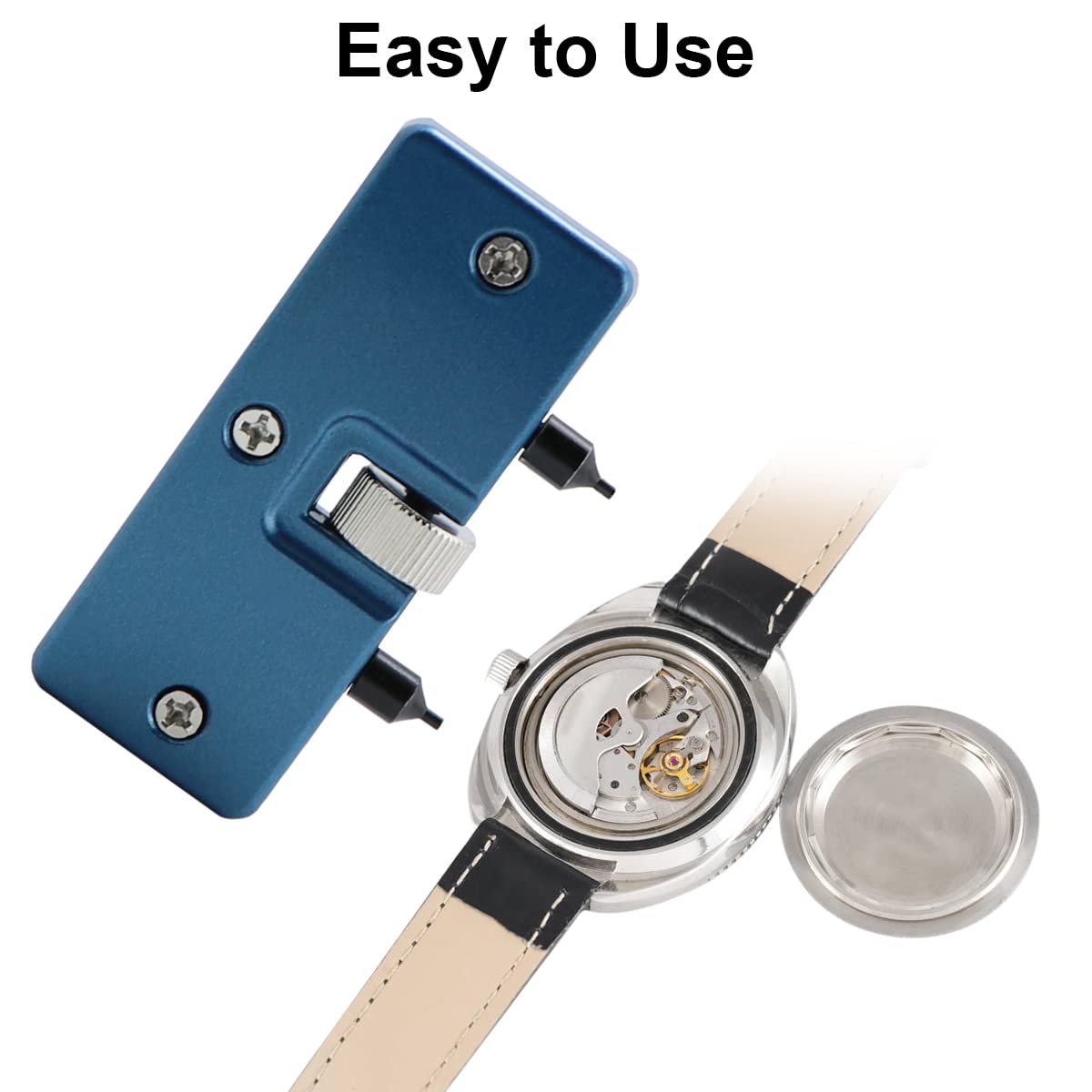Watch Adjustable Back Case Opener Closer Remover Repair Watchmaker Holder Tool Blue