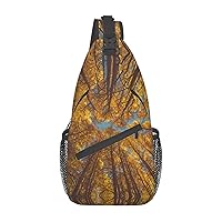 Yellow Tree Sling Backpack, Multipurpose Travel Hiking Daypack Rope Crossbody Shoulder Bag