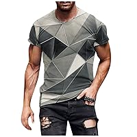 Mens T Shirt Graphic Funny T Shirts Novelty 3D Printed Graphic Tees Unisex Big and Tall Geometric Print T-Shirt