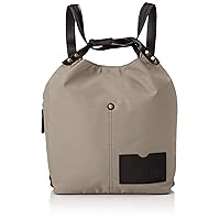Leisser Faire 520195-03 2-Way Nylon Backpack, Recycled Nylon, Cowhide Leather, Gray, Women's