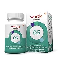 Whole by Centrum Personalized Nutrition Solution - Recipes & Food Recommendation, Plus Vitamin Blend – 05 – Mental Focus, Brain Health, Immune Support, Metabolism, Energy, Stress Relief – 60 Capsules