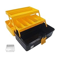 Tool Box Organizer and Storage Plastic Toolbox with Tray & Divider 3-Layer Multi-Function Portable for Home Office Car Trunk
