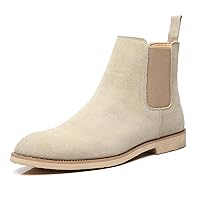 Men's Suede Chelsea Ankle Boots Casual Slip-on Classic Dress Ankle Boots