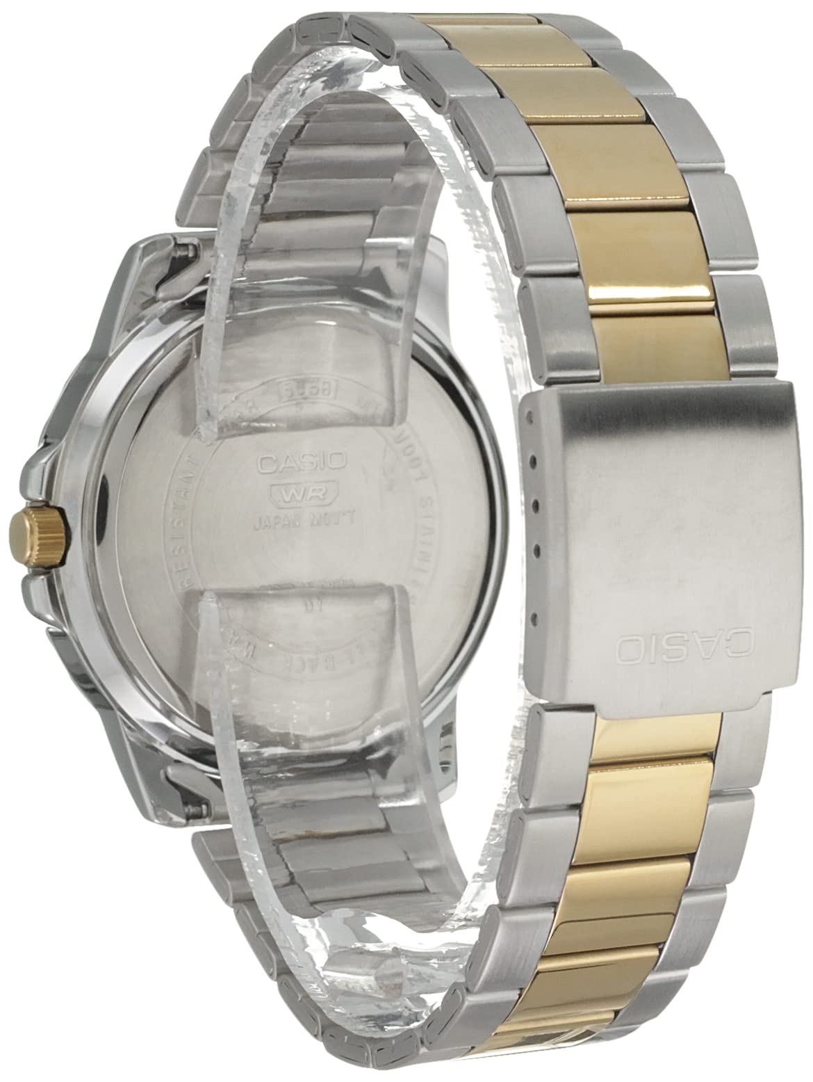 Casio Classic Two-Tone Stainless Steel Band Date Indicator Watch (Model: MTPVD01SG-9BV)
