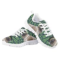 Running Shoe for Boys Girls, Lightweight Sneakers Breathable Walking Shoes for Little/Big Kid White Sole