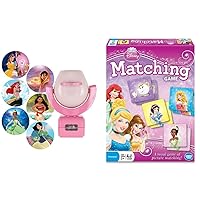 Projectables Disney Princess 6-Image LED Night Light Projector, Pink, 11738 & Disney Princess Matching Game by Wonder Forge | for Boys & Girls Age 3 to 5 | A Fun & Fast Disney Memory Game