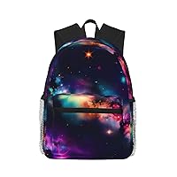 Lightweight Laptop Backpack,Casual Daypack Travel Backpack Bookbag Work Bag for Men and Women-colorful Galaxy