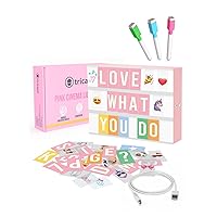 Pink Cinema Light Box with 312 Letters, Emojis & 3 Markers - Led Light Box  sign for Home & Pink Room Decor - Premium Light Up Letter Board - Best Gift
