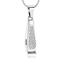 Hair Clipper Shaped Cremation Jewelry for Ashes - Stainless Steel Cremation Urn Pendant Ashes Holder Keepsake Urn Necklaces for Human Pet
