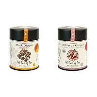 The Tao of Tea Black Dragon Oolong Tea (3.5 oz) and Hibiscus Ginger Tea (3 oz) Bundle