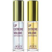 Latorice Lip Plumper, Natural Lip Enhancer & Lip Care Serum, Day & Night Set, Moisturized Clear Lip Oil, Lip Plumper Fuller & Hydrated Beauty Lips 2 Pack