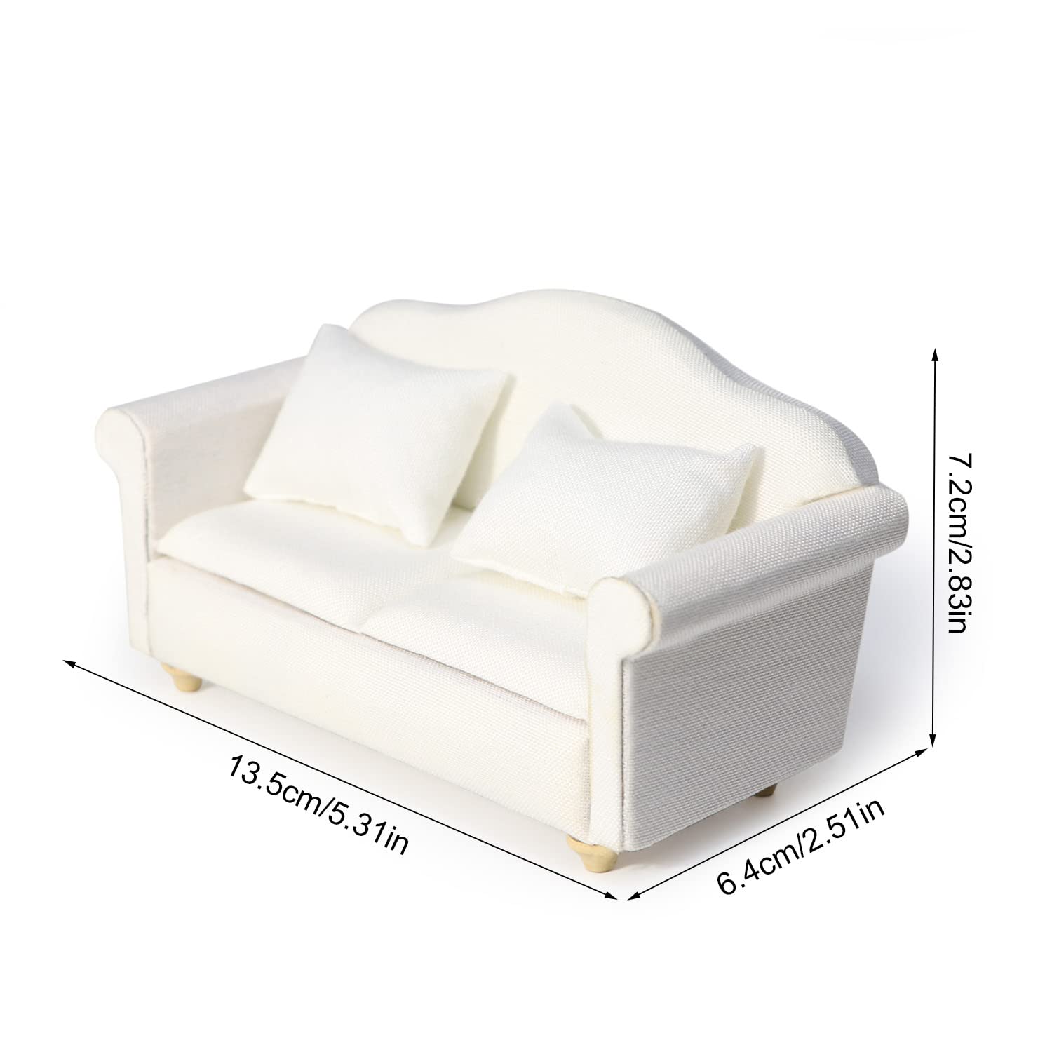 Two Single Sofa and ONE Double Sofa Dollhouse Couch Set