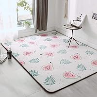 Rectangle Carpets, Rugs Supermarket Kids Non Slip Machine Washable/Orange-Sweet/White spot/Ginkgo biloba Leaf/Coconut Leaf/Pink Pear Crown Available in 5 Sizes (80cm x 190cm)