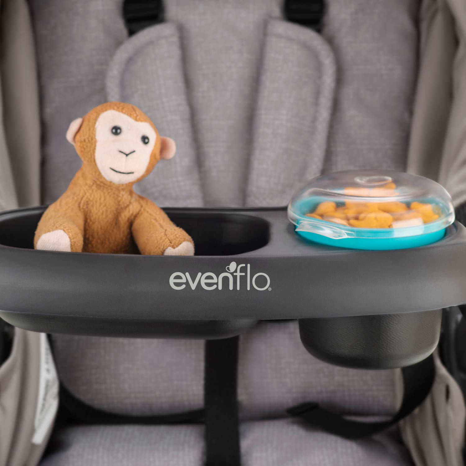 Evenflo LiteMax Infant Car Seat Base, Easy to Install, Versatile and Convenient & Stroller Child Snack Tray with Snack Cup