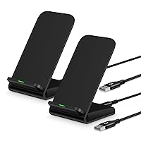 Samsung Wireless Charger Stand Fast Charging for Samsung Galaxy S24 Ultra S24+ S24 S23 S22 S21 S20, 2Pack 15W Android Wireless Charger Stand Fast Charging Station for Pixel 8 Pro 7a 6, iPhone 15 Pro
