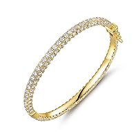Barzel 18K Gold Plated Crystal Bling Eternity Bangle Bracelet