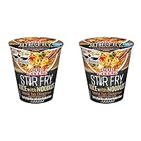 Nissin Cup Noodles Stir Fry Rice with Noodles, General Tso's Chicken, 2.68 Ounce (Pack of 12)