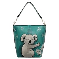 DOGO Women's Sac de Poche Koala Hug Bucket Bag, Bleu