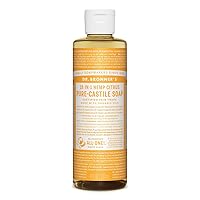 Dr. Bronner's - Pure-Castile Liquid Soap (Citrus, 8 ounce) - Made with Organic Oils, 18-in-1 Uses: Face, Body, Hair, Laundry, Pets and Dishes, Concentrated, Vegan, Non-GMO