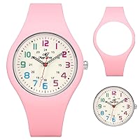 Waterproof Watch for Women Silicone Analog Quartz Jelly Watch Sport Watches for Women Wrist Watch Simple Casual Colorful Watch Easy to Read Pink