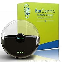 EarCentric On-The-go Portable Rechargeable Battery Charger Case for EasyCharge Hearing Aid Amplifiers - Black