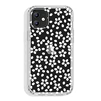 for iPhone 11 Case Clear 6.1 Inch with Pattern Design, Protective Slim TPU Cover + Shockproof Bumper for Women and Girls (Polka Dots Floral)