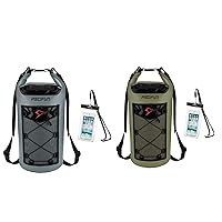 Piscifun Dry Bag Army Green 20L Bundle with Waterproof Floating Backpack Grey 20L & 2 Waterproof Phone Cases