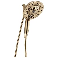 Delta Faucet 5-Spray In2ition Dual Shower Head with Handheld Spray, H2Okinetic Gold Shower Head with Hose, Showerheads, Handheld Shower Heads, Magnetic Docking, Champagne Bronze 58480-CZ-PK