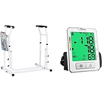 Vaunn Medical Adjustable Height Toilet Safety Frame Rail and Blood Pressure Monitor Machine Bundle