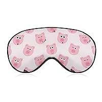 Sleep Mask for Men Women Eye mask Blindfold Compatible with Cute Pink Pig with Sunglasses, Block Out Light Eye mask with Adjustable Strap for Sleeping, Yoga, Traveling