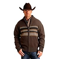 Stetson Western Sweater Mens Ombre Stripe Zip Gray 11-014-0120-0195 GY