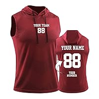 Personalized Add Your Text Image Front and Back Mens V Mesh Hoodies Tank