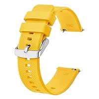 BISONSTRAP Watch Strap 18mm 19mm 20mm 21mm 22mm, Quick Release Silicone Watch Bands for Men Women