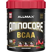 ALLMAX Nutrition AMINOCORE BCAA Powder, 8.18 Grams of Amino Acids, Intra and Post Workout Recovery Drink, Gluten Free, Watermelon, 945 g