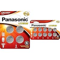 Panasonic CR2450 3.0 Volt Long Lasting Lithium Coin Cell Batteries in Child Resistant & CR2016 3.0 Volt Long Lasting Lithium Coin Cell Batteries in Child Resistant